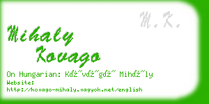 mihaly kovago business card